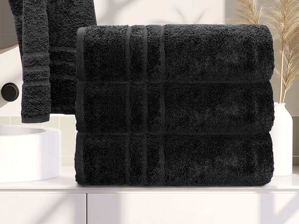 COMFORT fekete 2db fürdőlepedő 70x140 cm, 100% pamut