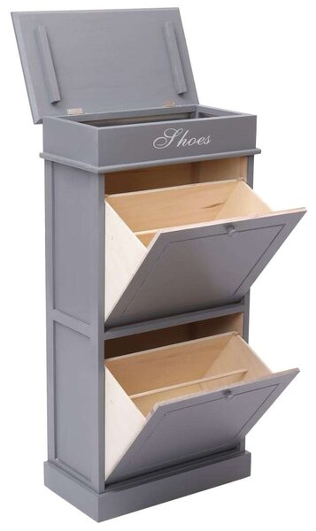 Elegáns Cipősszekrény - Szürke - 50x28x98 cm