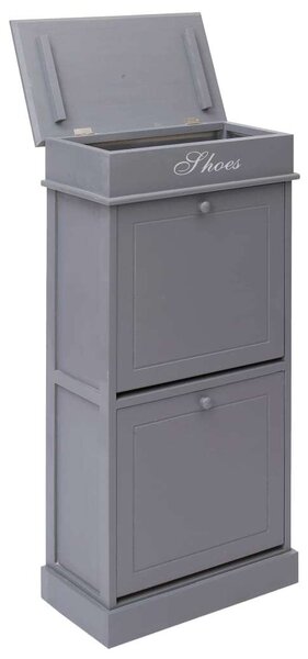 Elegáns Cipősszekrény - Szürke - 50x28x98 cm