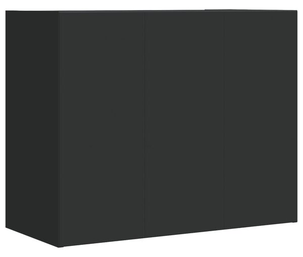 Fekete szerelt fa faliszekrény 75 x 35 x 60 cm