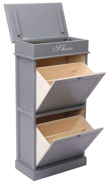 Elegáns Cipősszekrény - Szürke - 50x28x98 cm