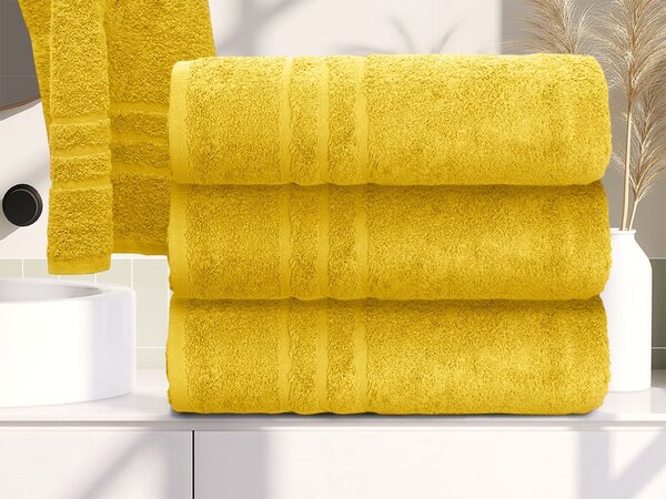 COMFORT sárga 2db fürdőlepedő 70x140 cm, 100% pamut