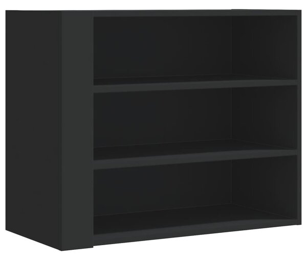 Fekete szerelt fa faliszekrény 75 x 35 x 60 cm