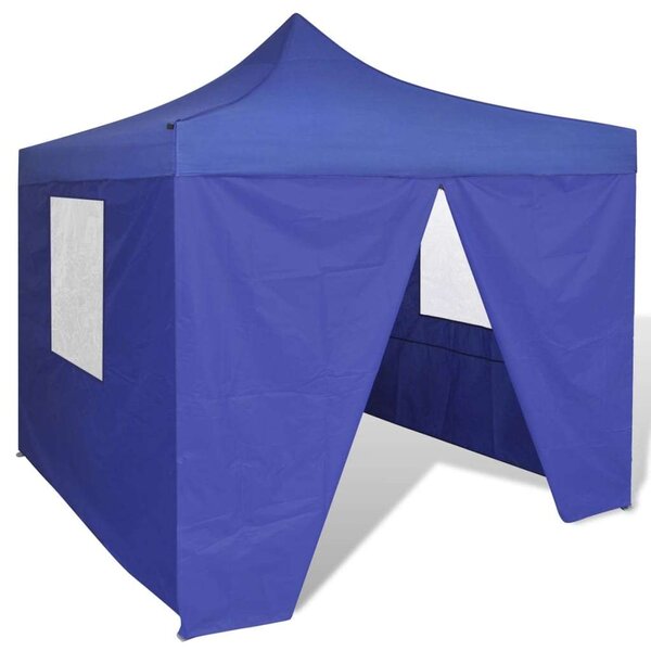 Vidaxl összecsukható pavilon 4 fallal 3 x 3 m, kék