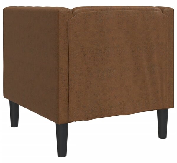 Barna művelúr Chesterfield kanapéfotel