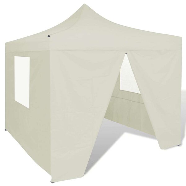 Összecsukható Pavilon, 4 Oldalfallal, 3x3m, Krém