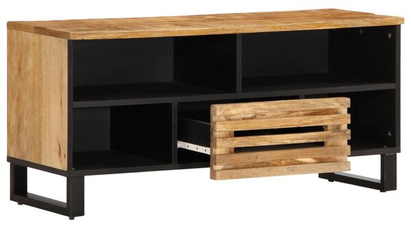 Tömör nyers mangófa TV-szekrény 100 x 34 x 46 cm