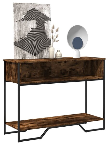 Füstös tölgy színű szerelt fa tálalóasztal 100x35x74,5 cm