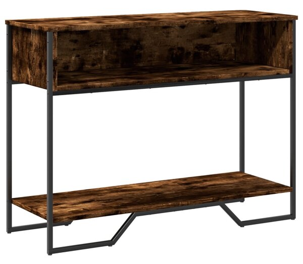 Füstös tölgy színű szerelt fa tálalóasztal 100x35x74,5 cm