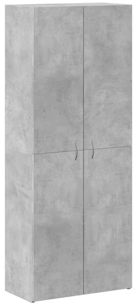 Betonszürke szerelt fa irattartó szekrény 60 x 32 x 153 cm