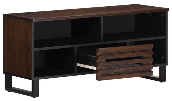 Barna tömör mangófa TV-szekrény 100 x 34 x 46 cm