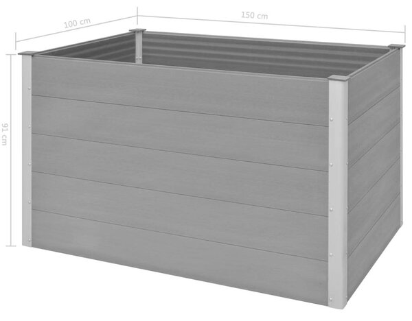 VidaXL WPC Magaságyás - Szürke - 150x100x91 cm