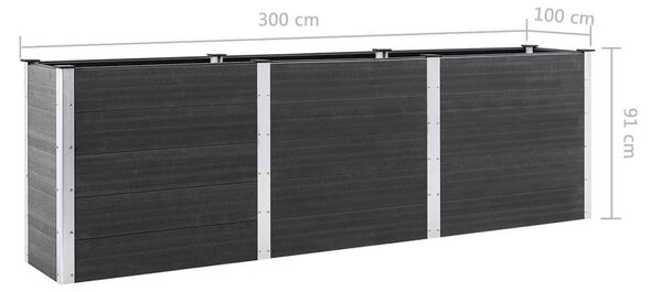 VidaXL WPC Magaságyás - Antracit Szürke - 300x100x91 cm