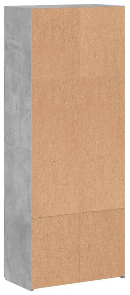 Betonszürke szerelt fa irattartó szekrény 60 x 32 x 153 cm