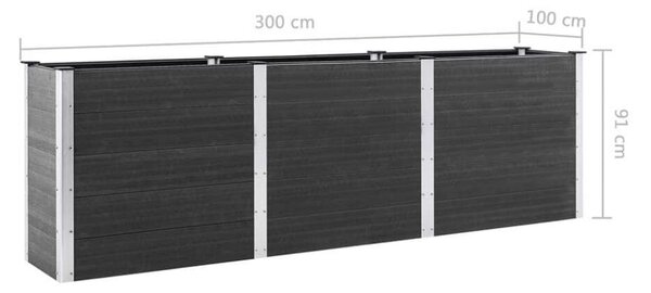 VidaXL WPC Magaságyás - Antracit Szürke - 300x100x91 cm