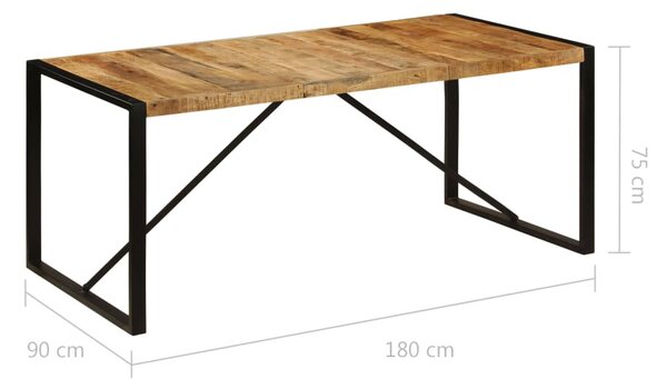 Étkezőasztal tömör nyers mangófa 180 cm