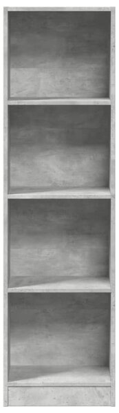 Betonszürke szerelt fa könyvespolc 40 x 24 x 143 cm