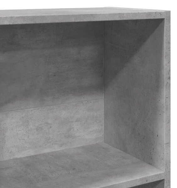Betonszürke szerelt fa könyvespolc 40 x 24 x 143 cm