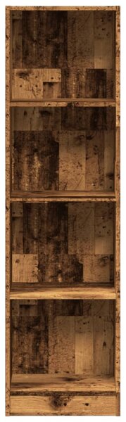 Antik fa színű szerelt fa könyvespolc 40 x 24 x 143 cm