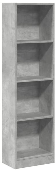 Betonszürke szerelt fa könyvespolc 40 x 24 x 143 cm