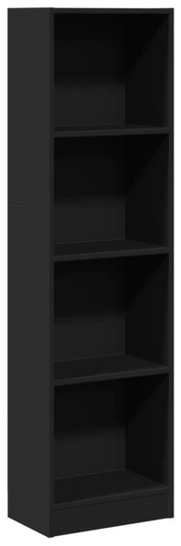 Fekete szerelt fa könyvszekrény 40 x 24 x 143 cm