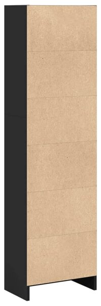 Fekete szerelt fa könyvszekrény 40 x 24 x 143 cm