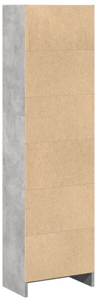 Betonszürke szerelt fa könyvespolc 40 x 24 x 143 cm