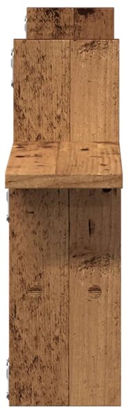 2 db antik fa színű szerelt fa fali polc 38 x 12 x 38 cm
