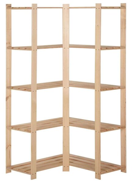 Fenyőfa Sarokpolc - 5 Polc - 82,5x82,5x170 cm