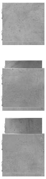 3 db betonszürke szerelt fa fali polc 58 x 18 x 18 cm