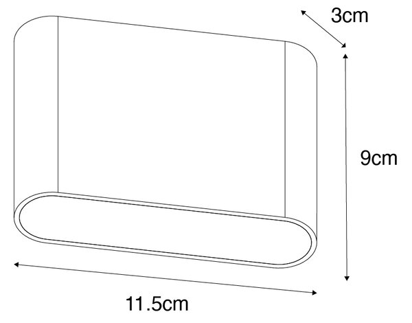 Modern kültéri fali lámpa rozsdabarna 11,5 cm LED-del IP65 - Batt