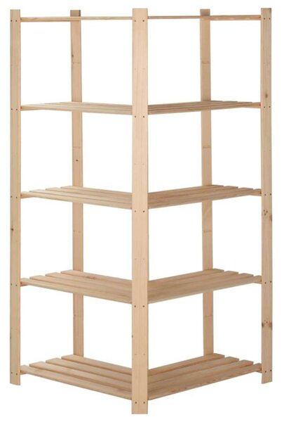 Fenyőfa Sarokpolc - 5 Polc - 82,5x82,5x170 cm