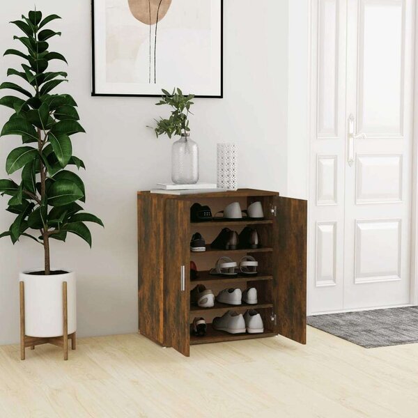 VidaXL Cipősszekrény - Füstös Tölgy - 60x35x70 cm