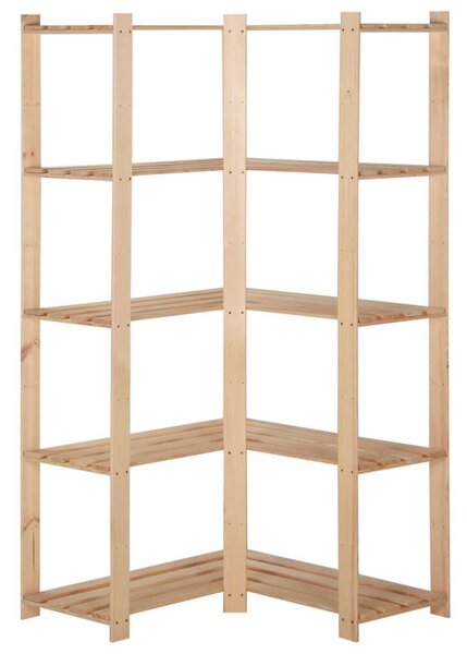 Fenyőfa Sarokpolc - 5 Polc - 82,5x82,5x170 cm