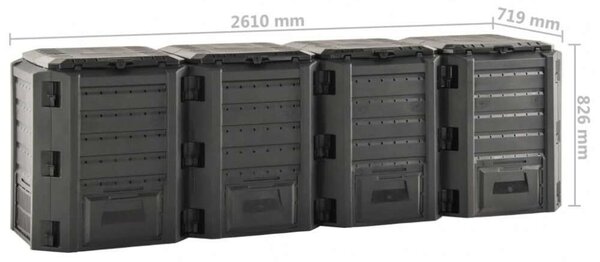 KertKomposzt - Komposztáló - 1600L - Fekete