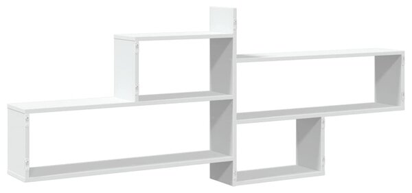 Fehér szerelt fa fali polc 167,5 x 18 x 68 cm