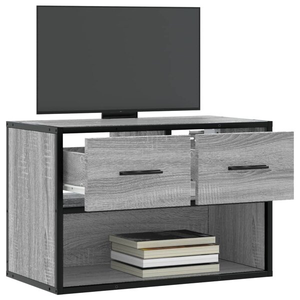 Szürke sonoma színű szerelt fa TV-szekrény 60 x 31 x 39,5 cm