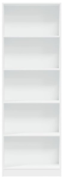 Fehér, rétegelt fa könyvespolc 60 x 24 x 176 cm