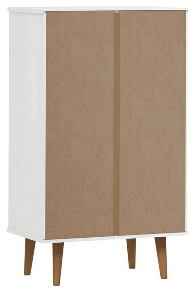 VidaXL Fehér Fenyőfa Cipőtartó Szekrény - 3 Fiókos - 59,5x35x103 cm