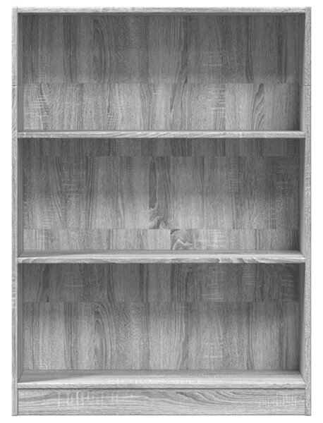 Szürke sonoma színű szerelt fa könyvespolc 80 x 24 x 109 cm