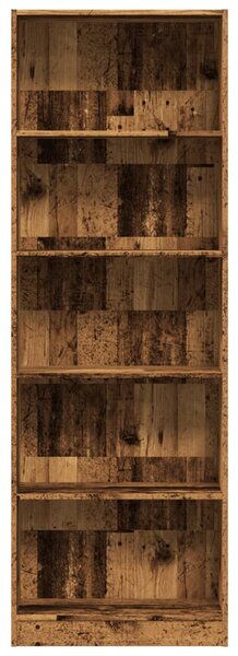 Antik fa színű szerelt fa könyvespolc 60 x 24 x 176 cm