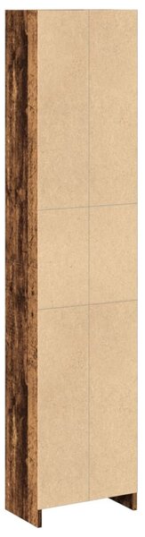 Antik fa színű szerelt fa könyvespolc 40 x 24 x 176 cm
