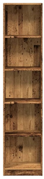 Antik fa színű szerelt fa könyvespolc 40 x 24 x 176 cm