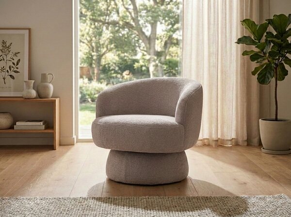 Forgatható design fotel COSMIC RAVEN, sötétbézs RAVEN 30