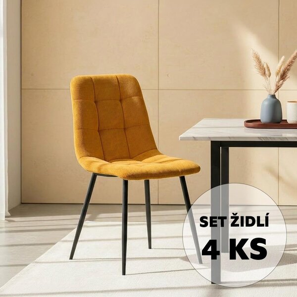 Avenberg ARDEN Étkezőszék szett - 4db, sárga