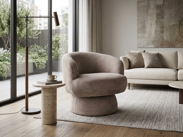 Forgatható design fotel COSMIC RAVEN, sötétbézs RAVEN 30