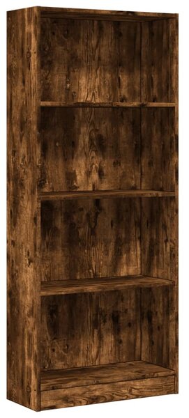 Füstös tölgy színű szerelt fa könyvszekrény 60 x 24 x 143 cm