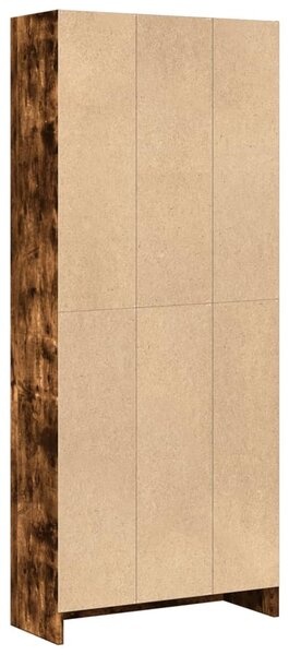 Füstös tölgy színű szerelt fa könyvszekrény 60 x 24 x 143 cm