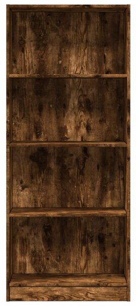 Füstös tölgy színű szerelt fa könyvszekrény 60 x 24 x 143 cm