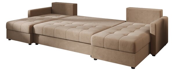 VENORIA U alakú kihúzható ülőgarnitúra, 285x146 cm, bézs + 2 párna INGYEN